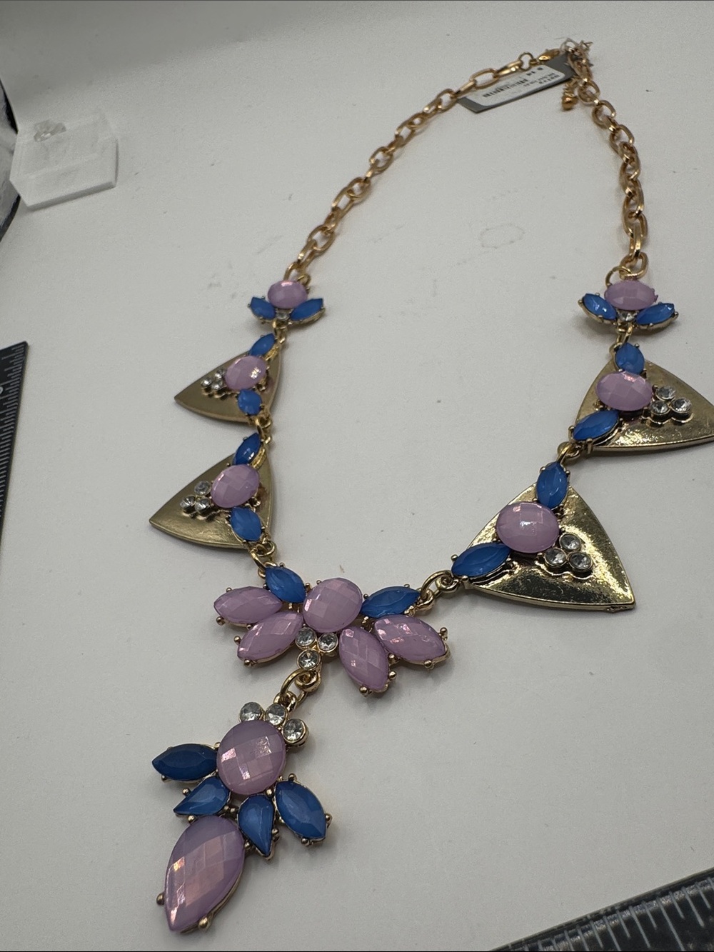 6/$25 - Laila Rowe Pink & Blue Statement Necklace (BR1111/3) - Picture 3 of 11